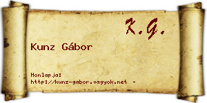 Kunz Gábor névjegykártya
